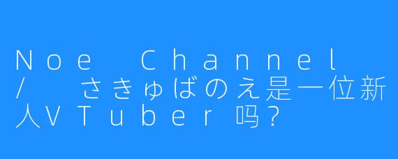Noe Channel / さきゅばのえ是一位新人VTuber吗？