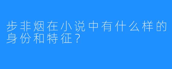 步非烟在小说中有什么样的身份和特征？